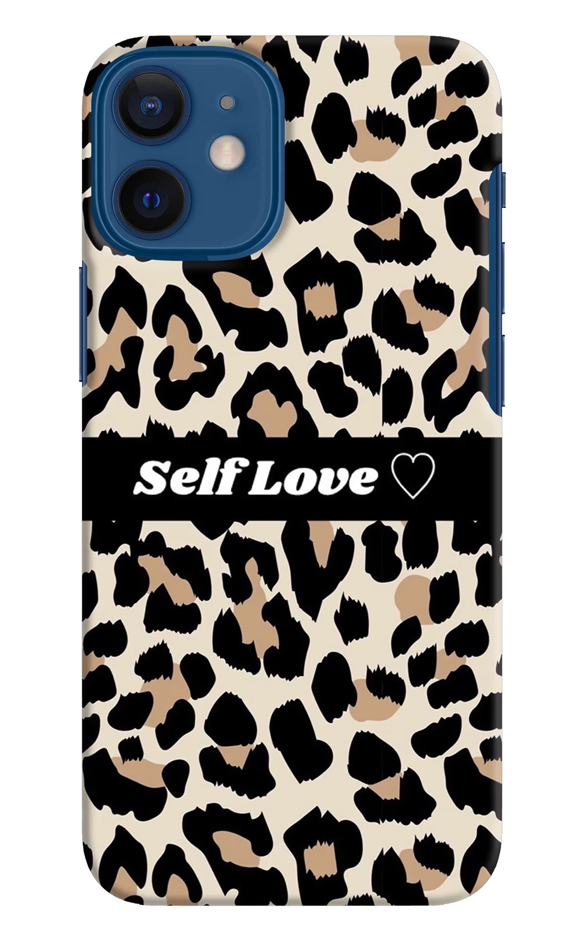 Leopard Print Self Love iPhone 12 Mini Hard Case Back Cover by Casekaro