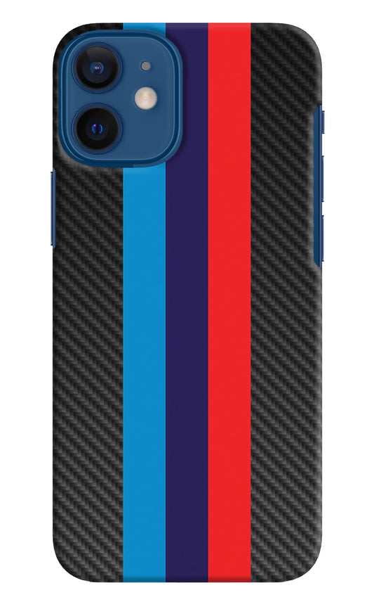 BMW Stripes Pattern iPhone 12 Mini Hard Case Back Cover by Casekaro