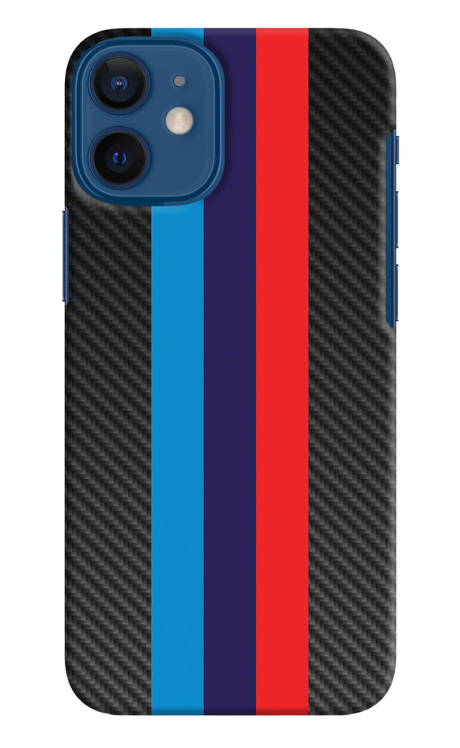 BMW Stripes Pattern iPhone 12 Mini Hard Case Back Cover by Casekaro