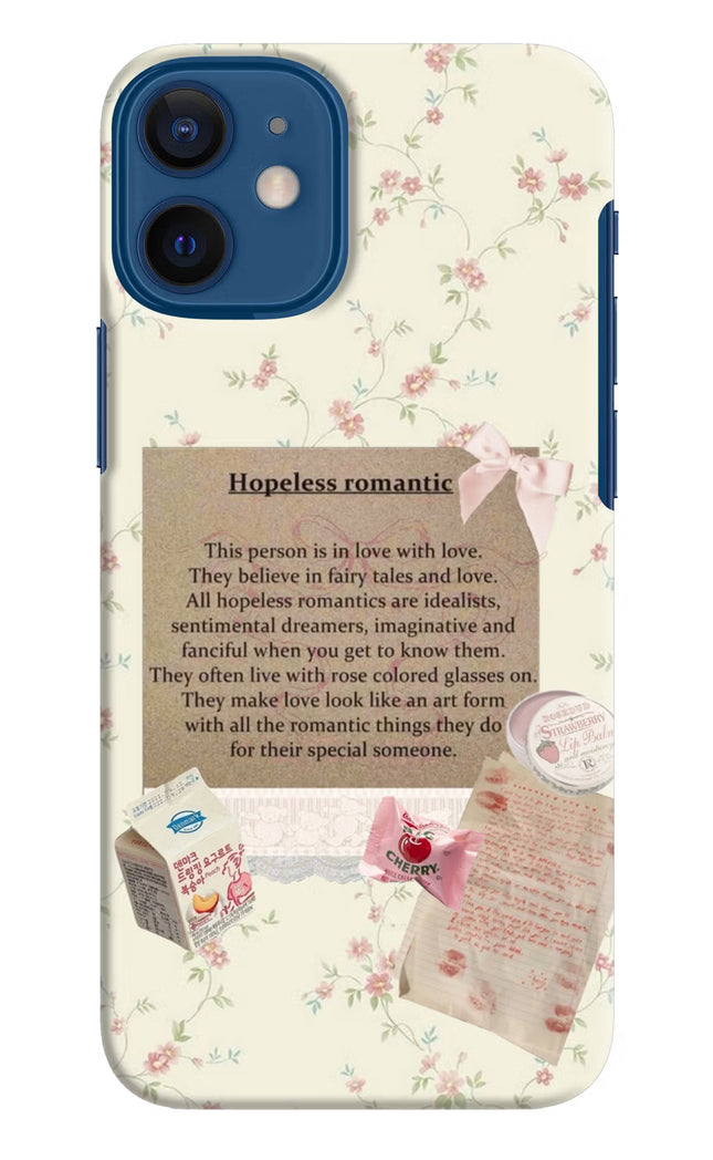 Hopeless Romantic iPhone 12 Mini Hard Case Back Cover by Casekaro