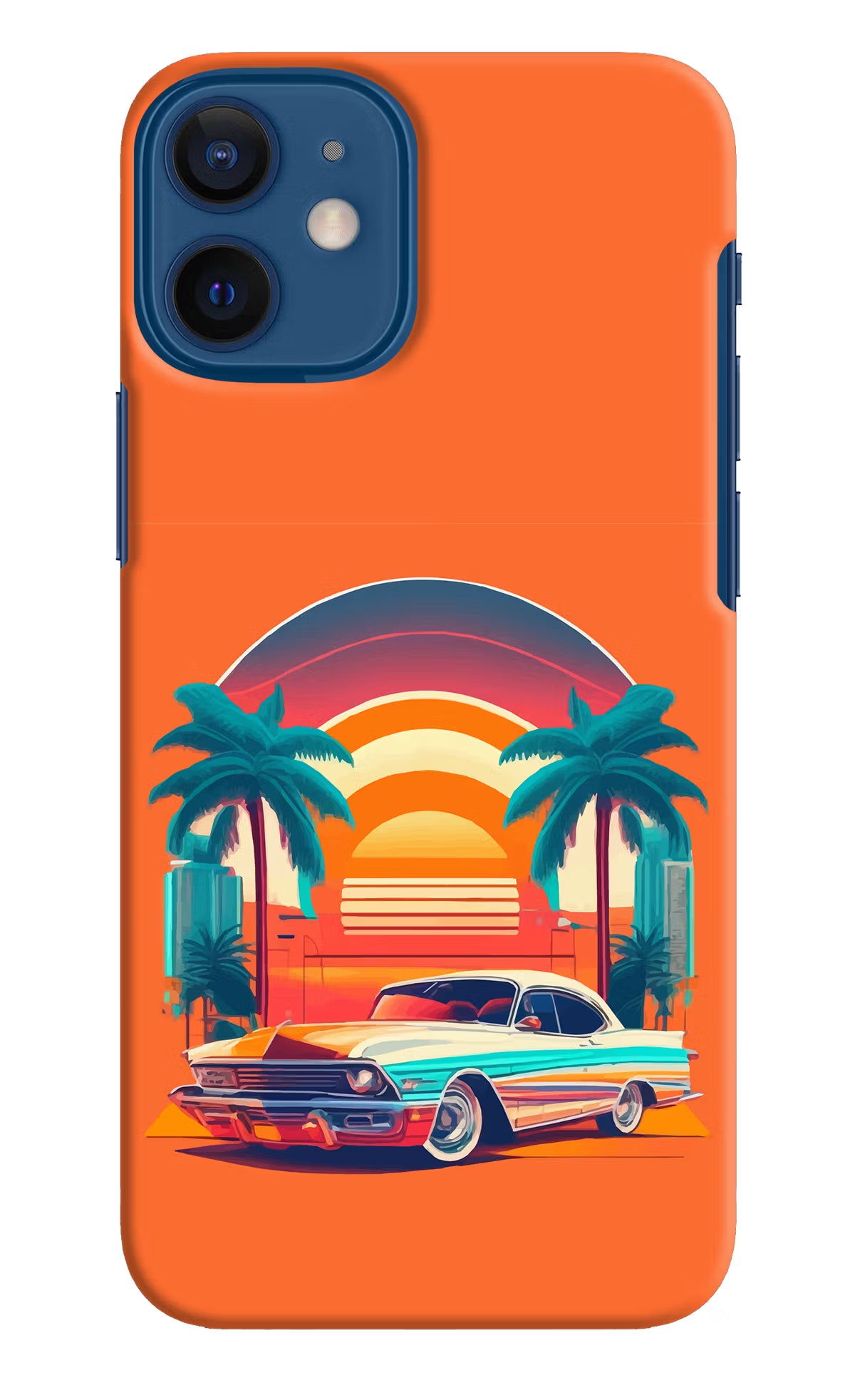 Palm Drive 80s iPhone 12 Mini Hard Case Back Cover by Casekaro