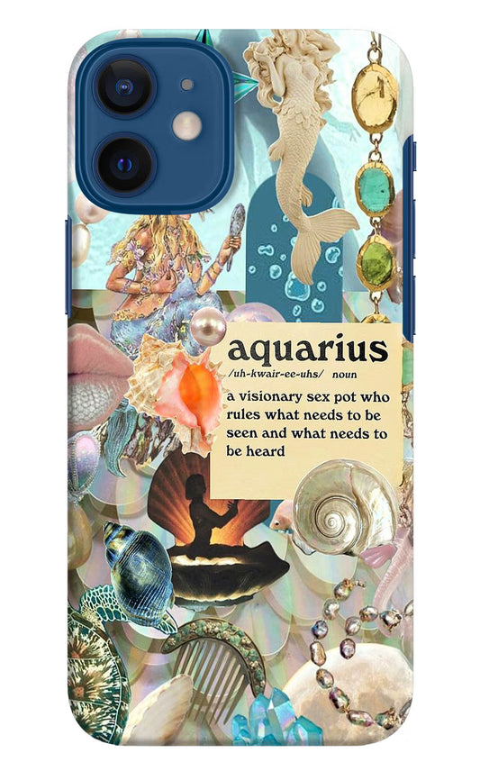 Aquarius Zodiac iPhone 12 Mini Hard Case Back Cover by Casekaro