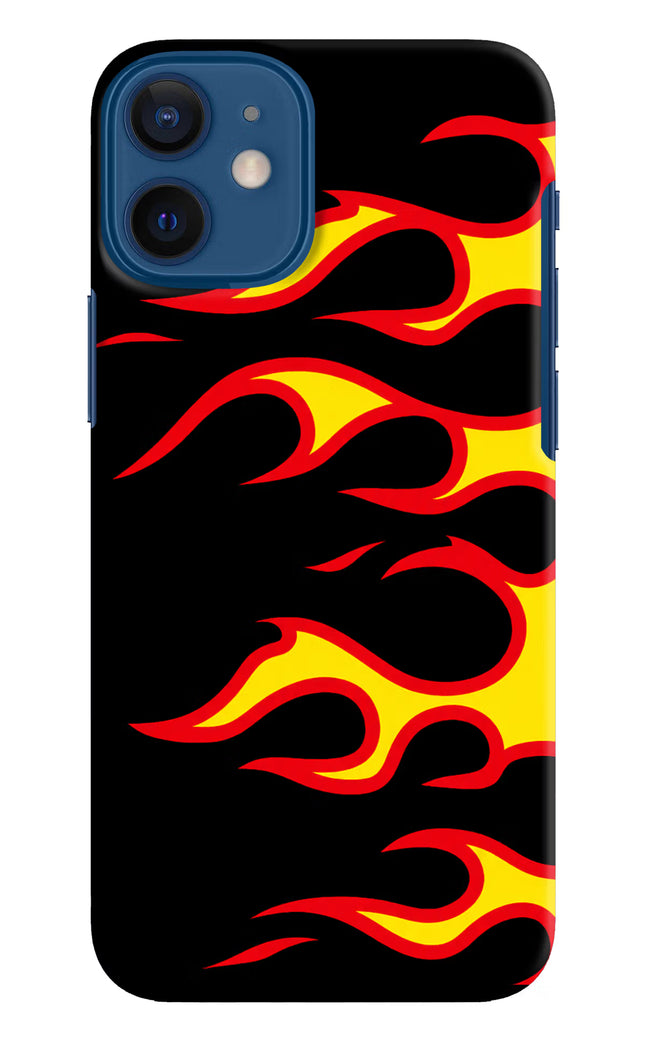 Side Sweep Flames iPhone 12 Mini Hard Case Back Cover by Casekaro