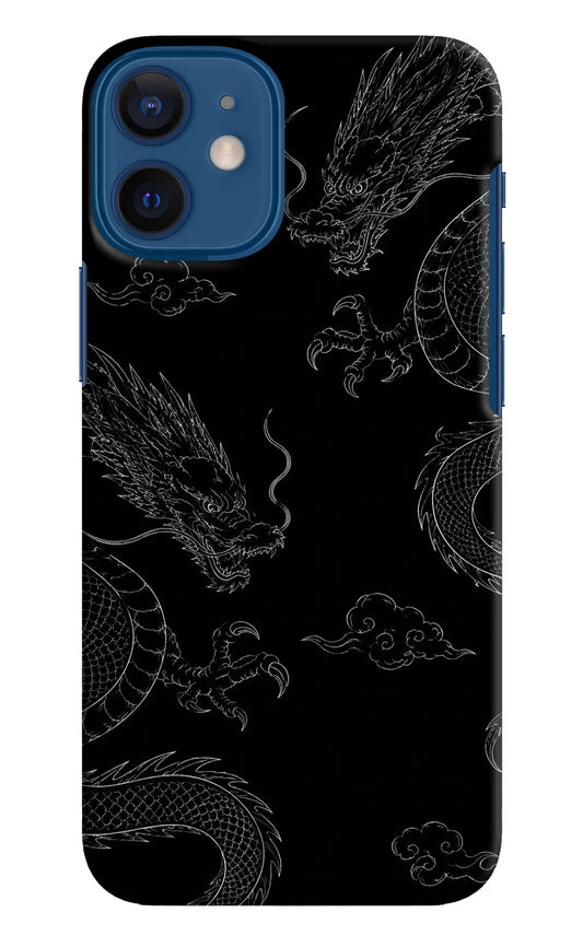 Twin Dragons iPhone 12 Mini Hard Case Back Cover by Casekaro