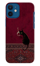 Midnight Cat iPhone 12 Mini Hard Case Back Cover by Casekaro