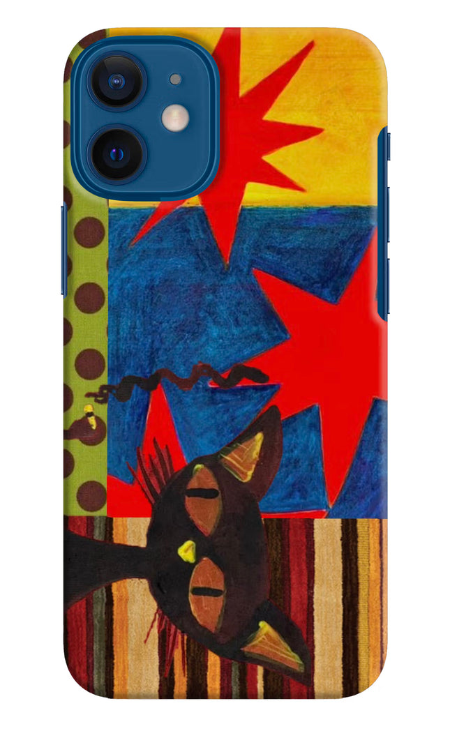 Pop Cat iPhone 12 Mini Hard Case Back Cover by Casekaro