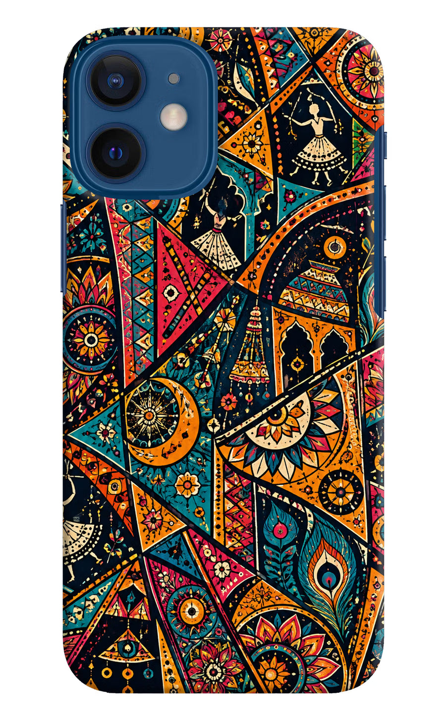 Folk Print iPhone 12 Mini Back Cover, Hard case