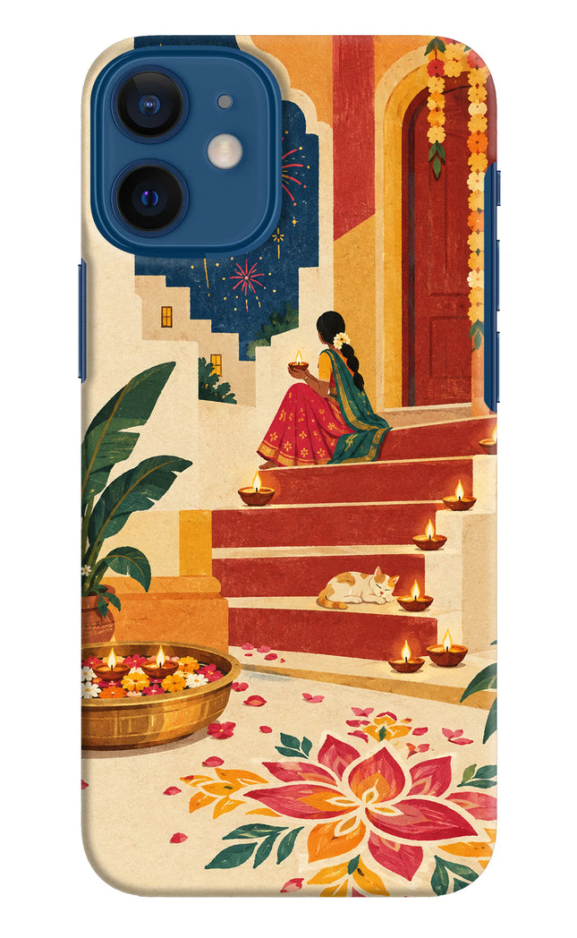 Diwali Rangoli iPhone 12 Mini Hard Case Back Cover by Casekaro