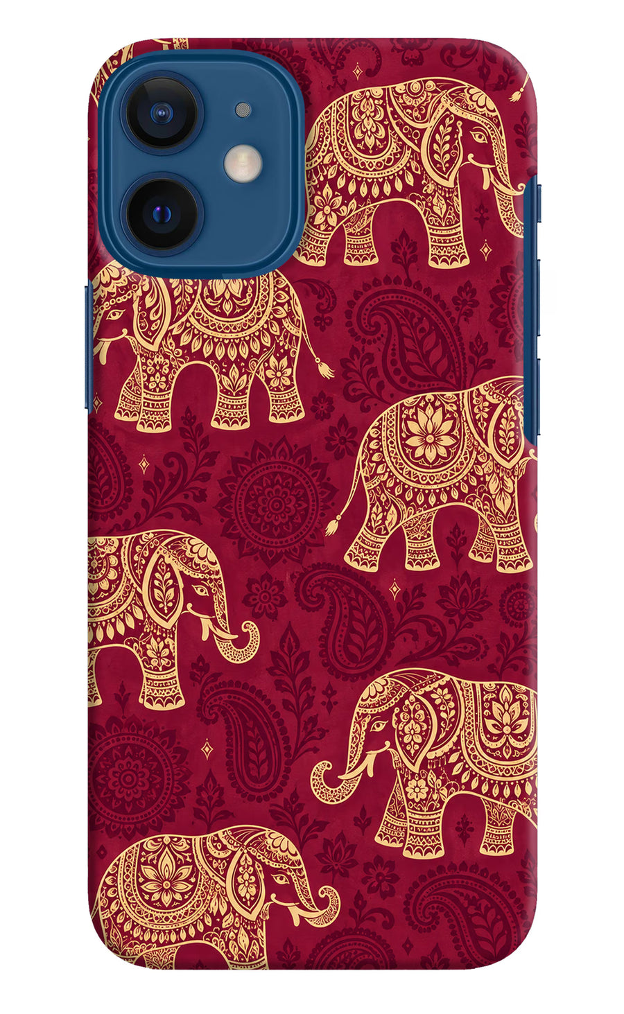 Maroon Elephant iPhone 12 Mini Back Cover, Hard case