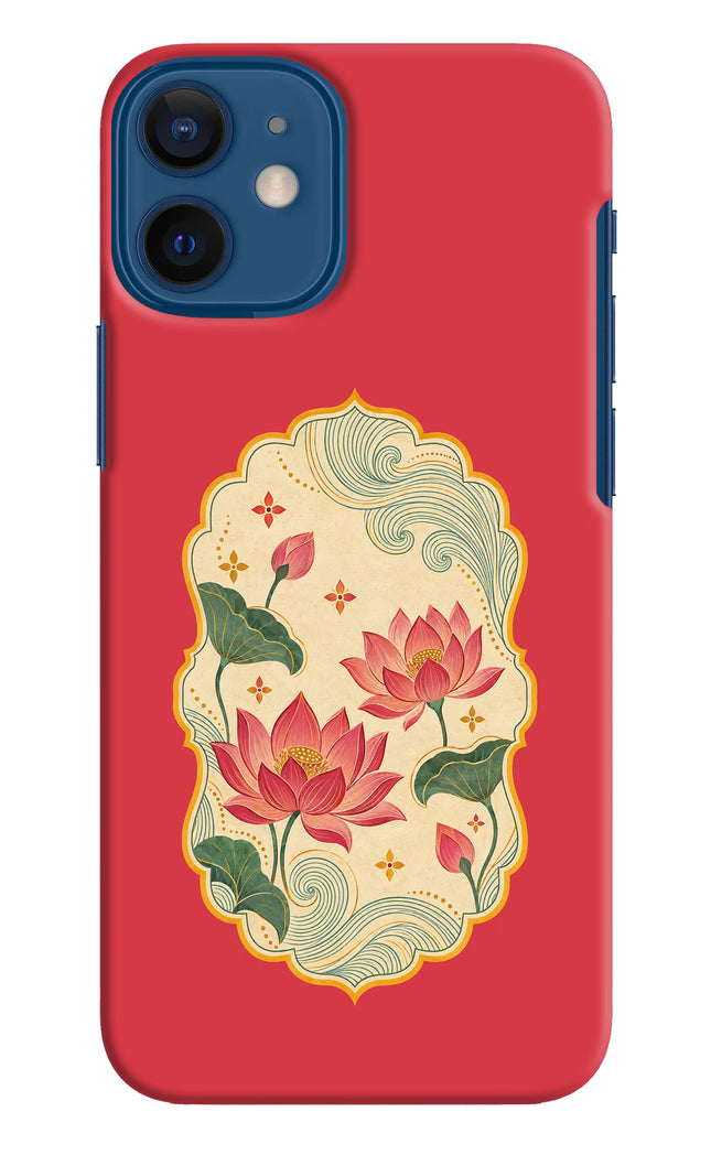 Pink Lotus iPhone 12 Mini Hard Case Back Cover by Casekaro