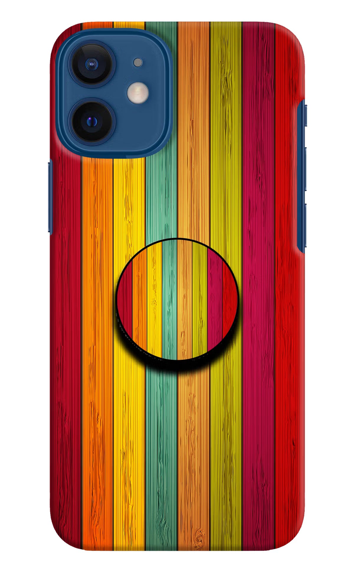 Multicolor Wooden iPhone 12 Mini Pop Case by Casekaro