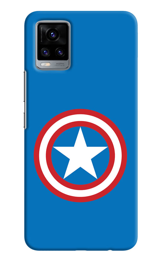 Captain America Logo Vivo V20 Hard Case Back Cover by Casekaro