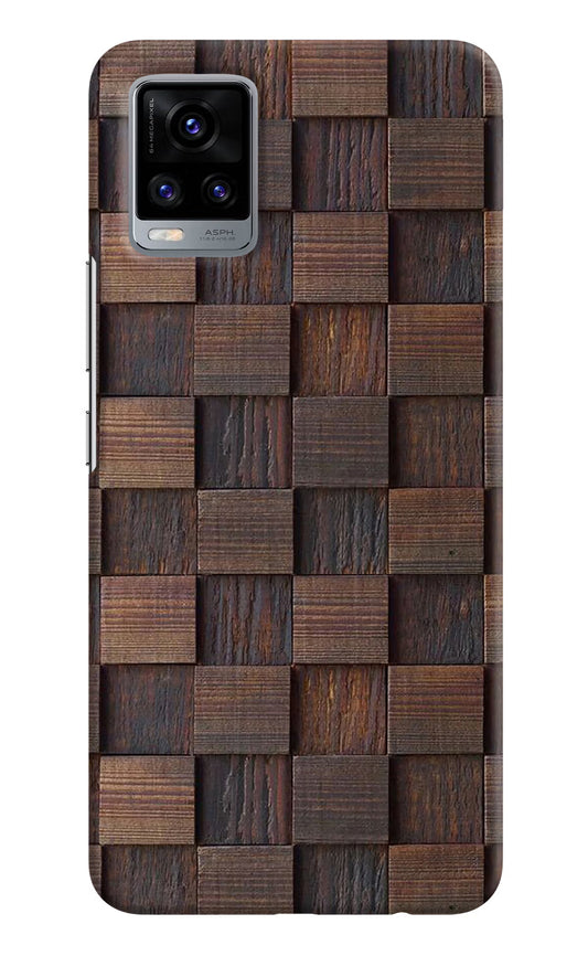 Wooden Cube Design Vivo V20 Hard Case Back Cover by Casekaro