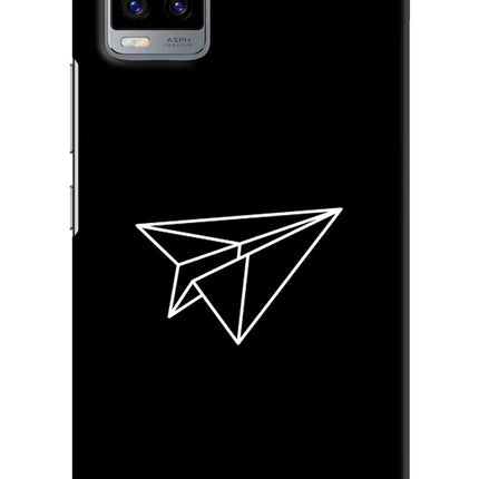Paper Plane White Vivo V20 Hard Case Back Cover by Casekaro