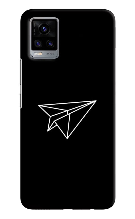 Paper Plane White Vivo V20 Hard Case Back Cover by Casekaro