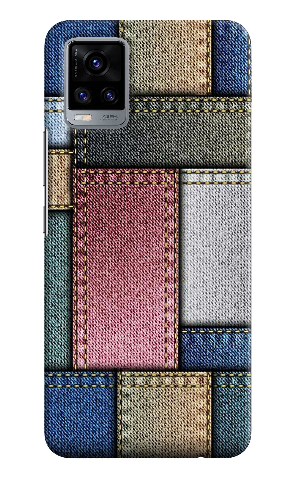 Multicolor Jeans Vivo V20 Hard Case Back Cover by Casekaro