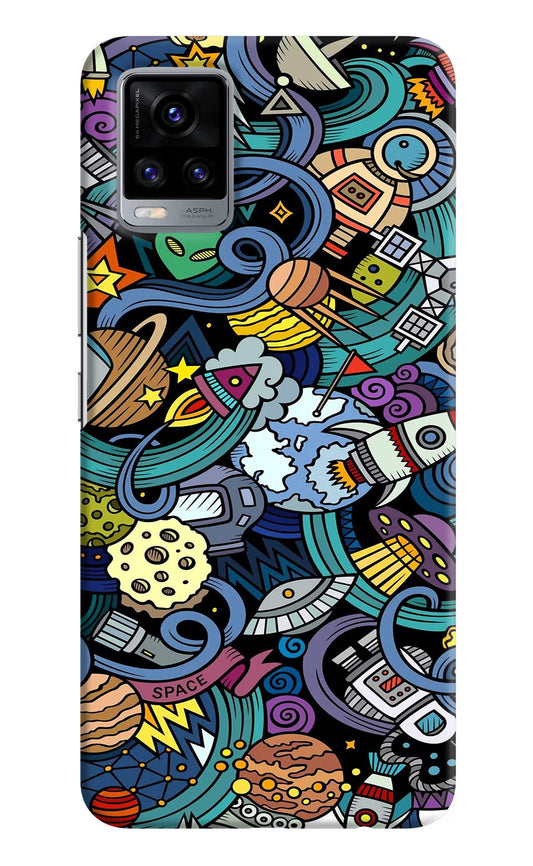 Space Abstract Vivo V20 Hard Case Back Cover by Casekaro