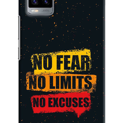 No Fear No Limits No Excuse Vivo V20 Hard Case Back Cover by Casekaro