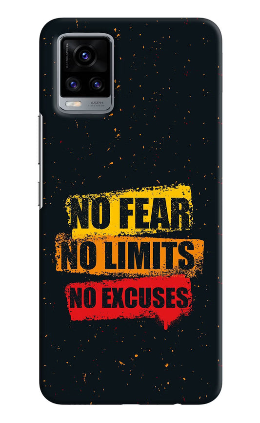 No Fear No Limits No Excuse Vivo V20 Hard Case Back Cover by Casekaro