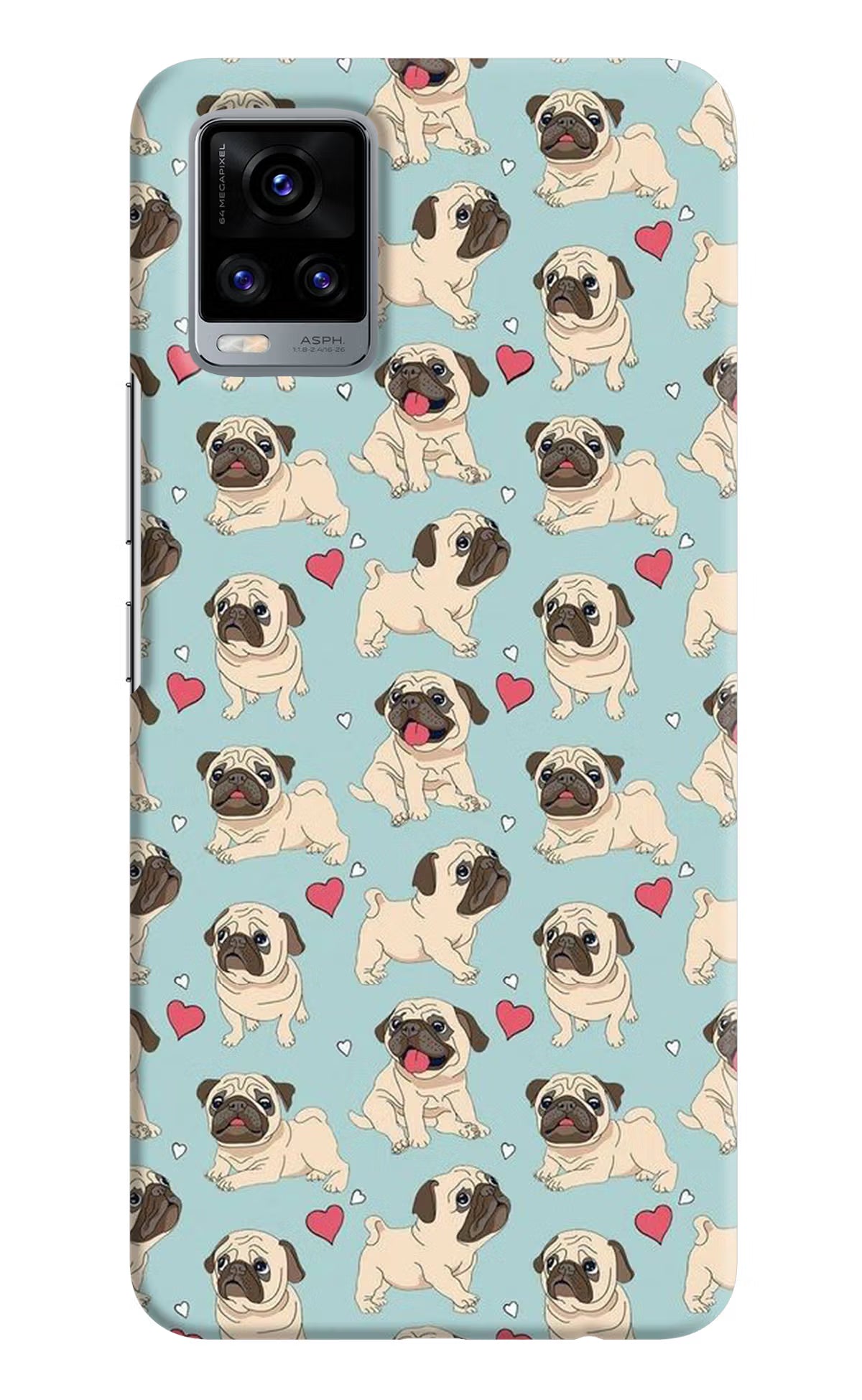 Pug Dog Vivo V20 Hard Case Back Cover by Casekaro