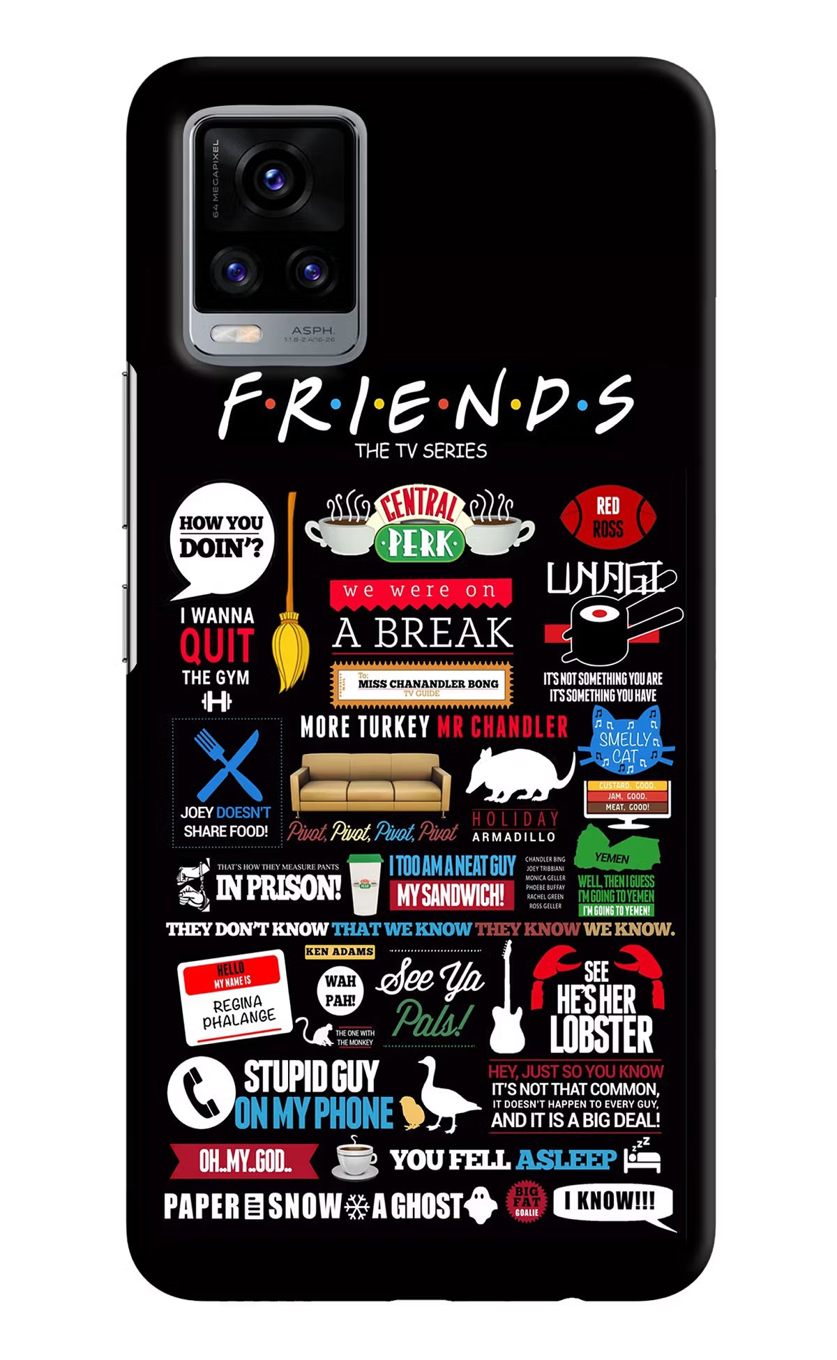 FRIENDS Vivo V20 Hard Case Back Cover by Casekaro