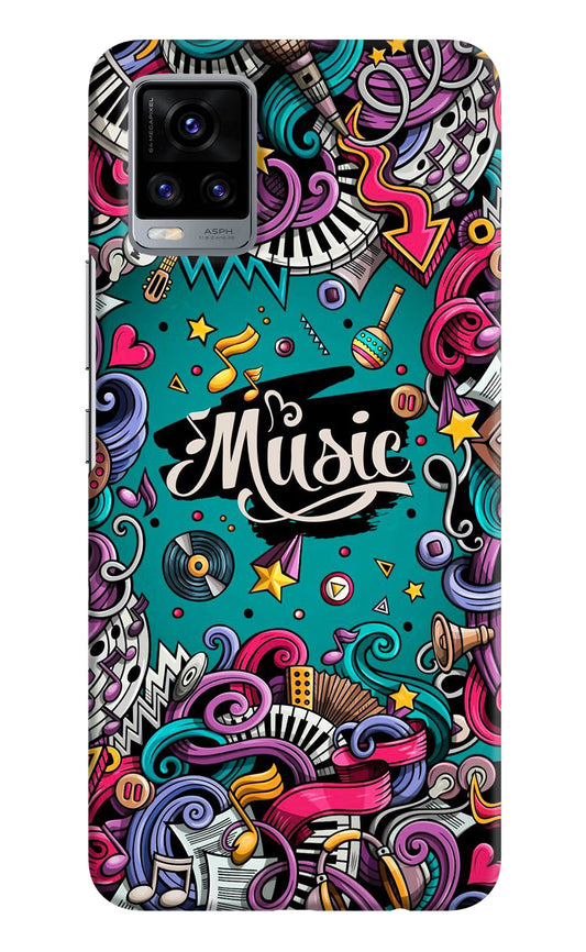 Music Graffiti Vivo V20 Hard Case Back Cover by Casekaro