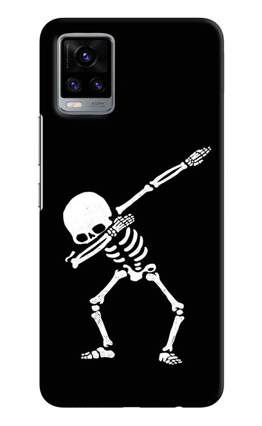Dabbing Skeleton Art Vivo V20 Hard Case Back Cover by Casekaro