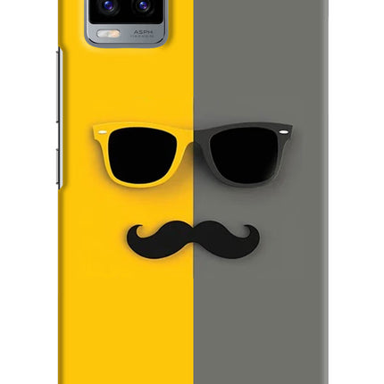 Sunglasses with Mustache Vivo V20 Hard Case Back Cover by Casekaro