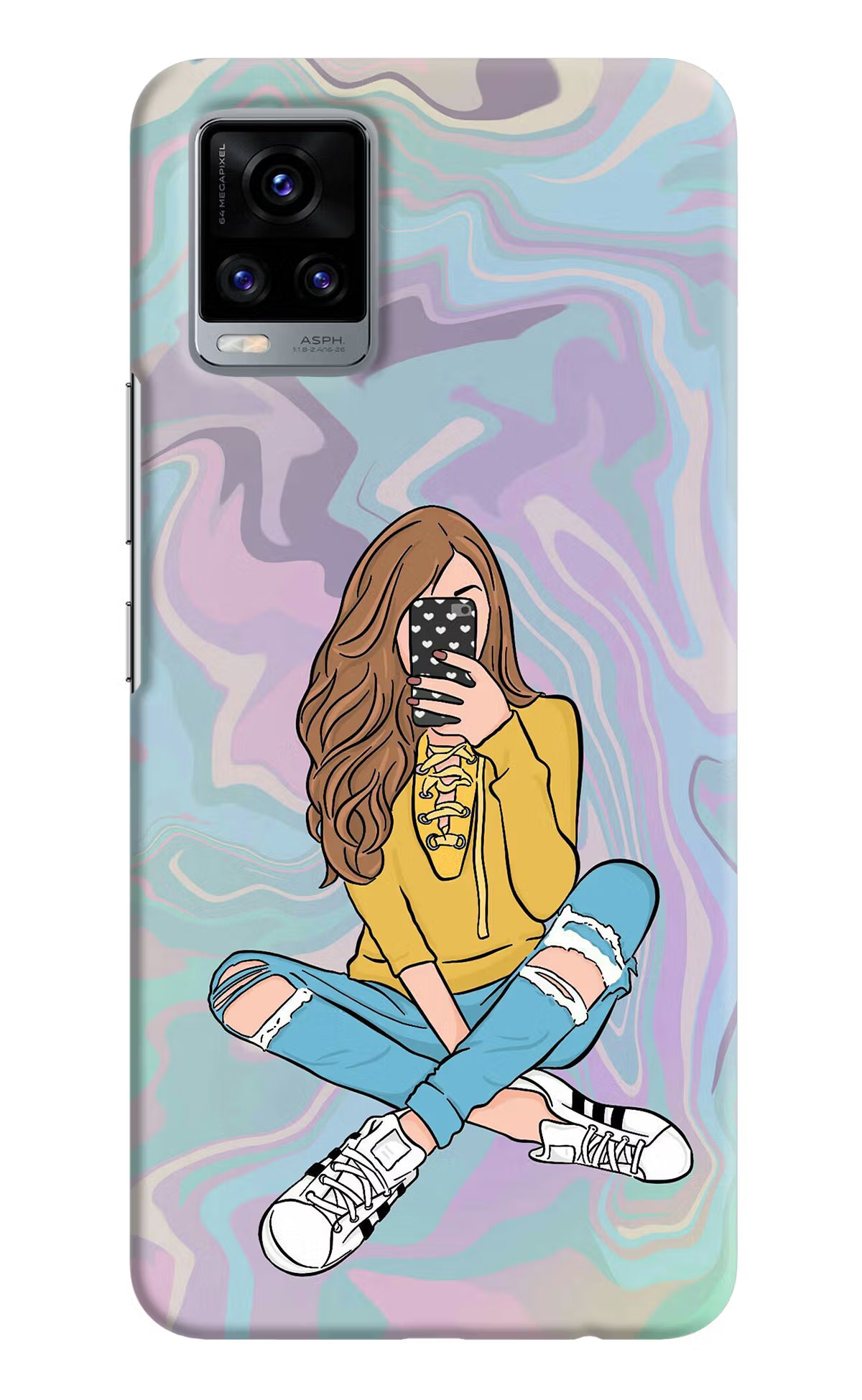 Selfie Girl Vivo V20 Hard Case Back Cover by Casekaro