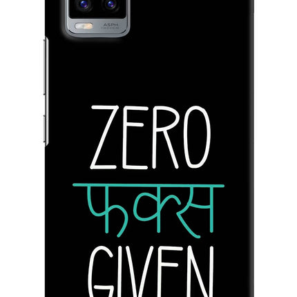 Zero Fucks Given Vivo V20 Hard Case Back Cover by Casekaro
