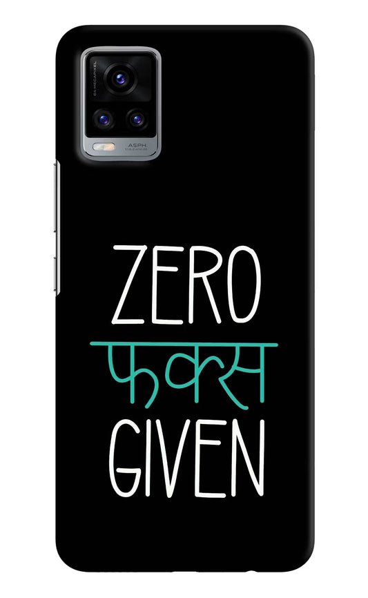 Zero Fucks Given Vivo V20 Hard Case Back Cover by Casekaro