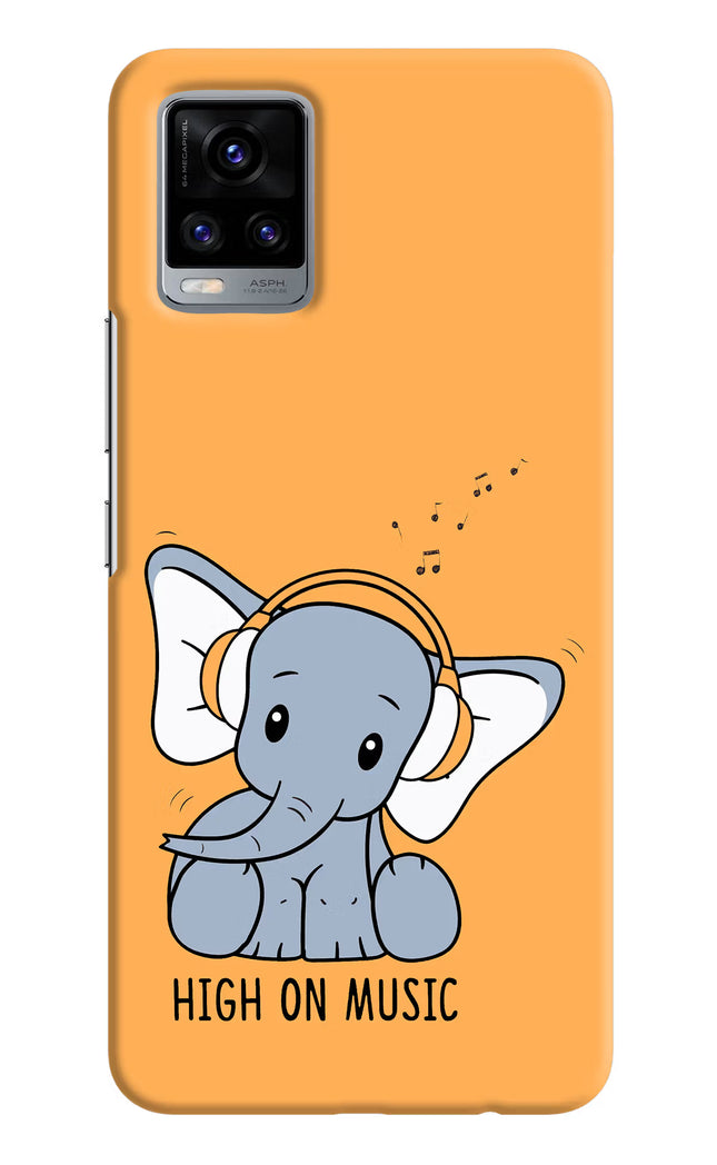 High On Music Vivo V20 Hard Case Back Cover by Casekaro