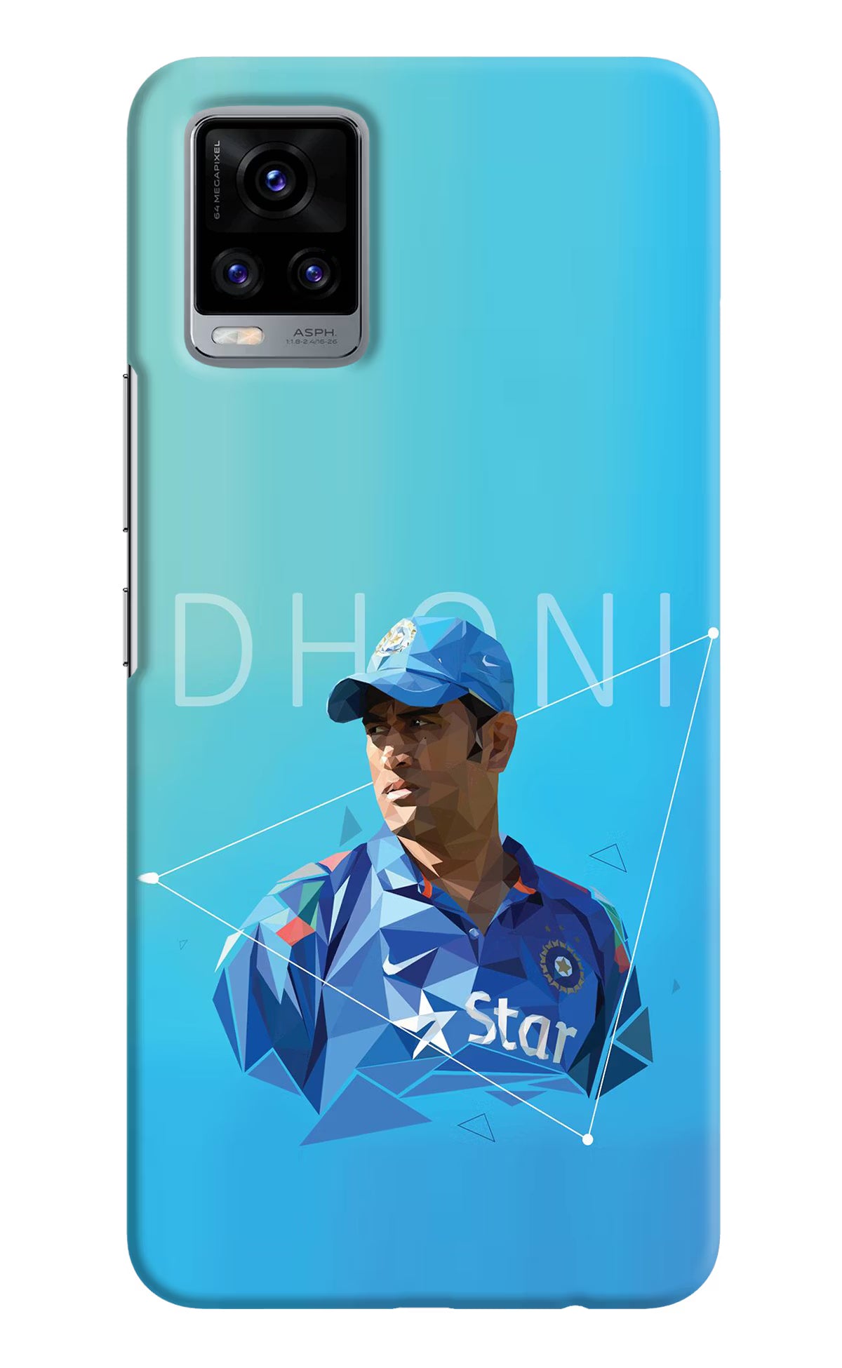 Dhoni Artwork Vivo V20 Hard Case Back Cover by Casekaro