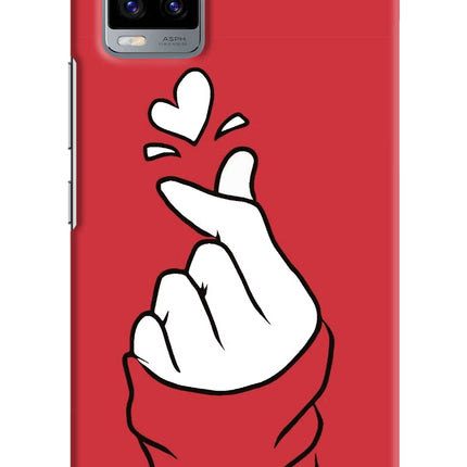 Korean Love Sign Vivo V20 Hard Case Back Cover by Casekaro