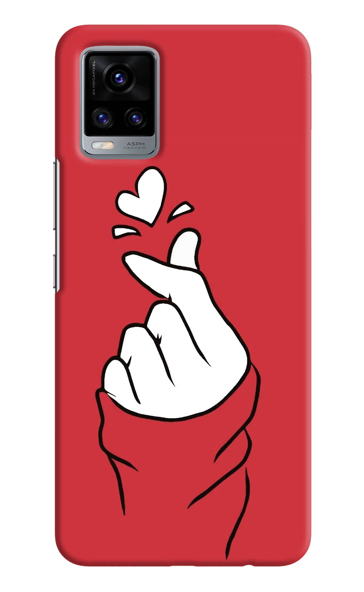 Korean Love Sign Vivo V20 Hard Case Back Cover by Casekaro