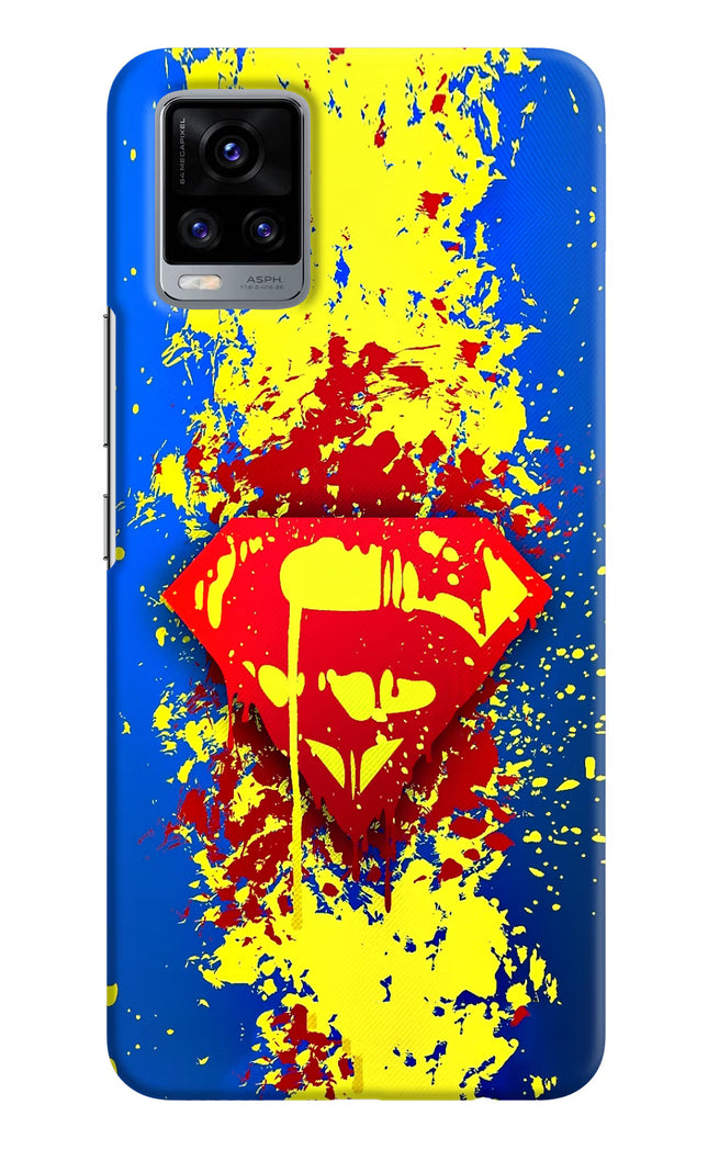 Superman logo Vivo V20 Hard Case Back Cover by Casekaro