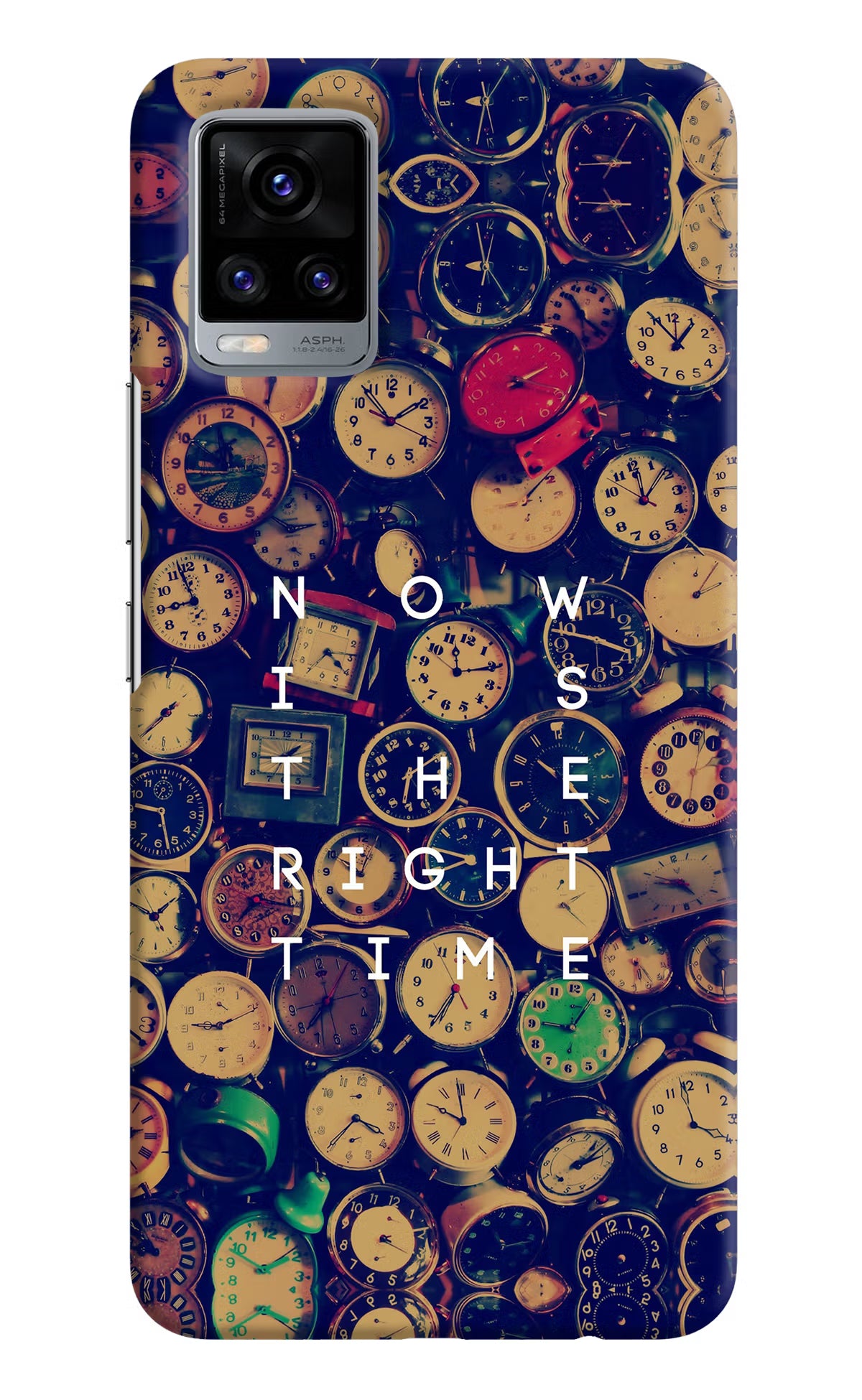 Now is the Right Time Quote Vivo V20 Hard Case Back Cover by Casekaro