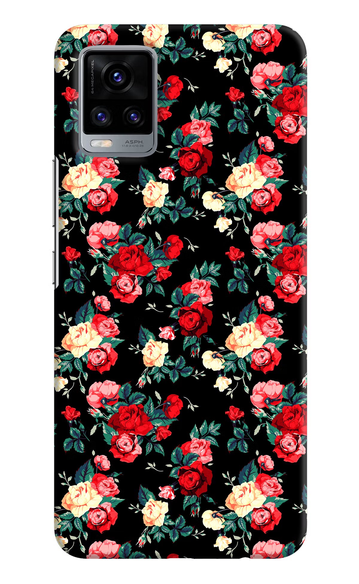 Rose Pattern Vivo V20 Hard Case Back Cover by Casekaro