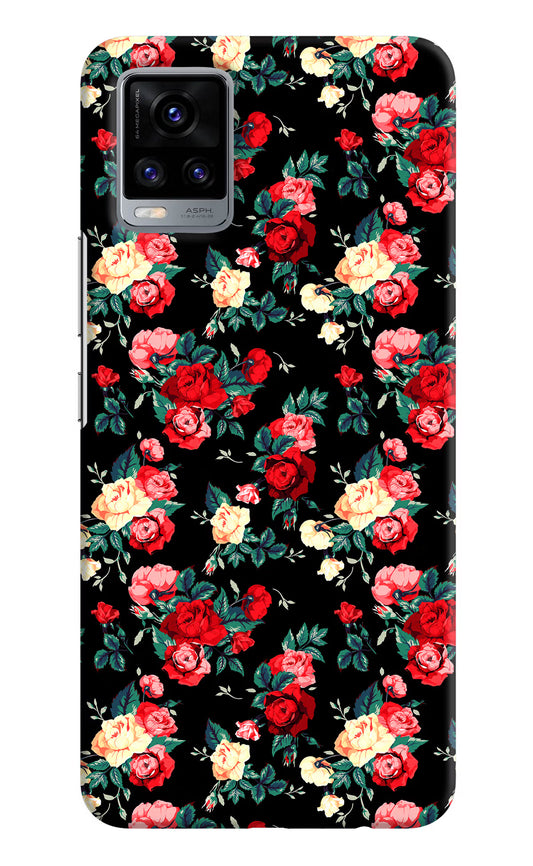 Rose Pattern Vivo V20 Hard Case Back Cover by Casekaro