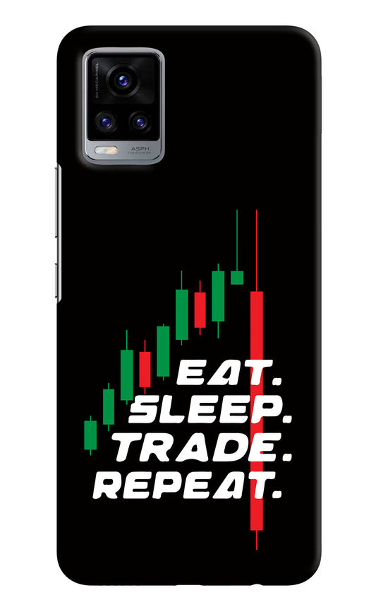 Eat Sleep Trade Repeat Vivo V20 Hard Case Back Cover by Casekaro