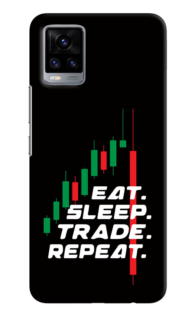 Eat Sleep Trade Repeat Vivo V20 Hard Case Back Cover by Casekaro