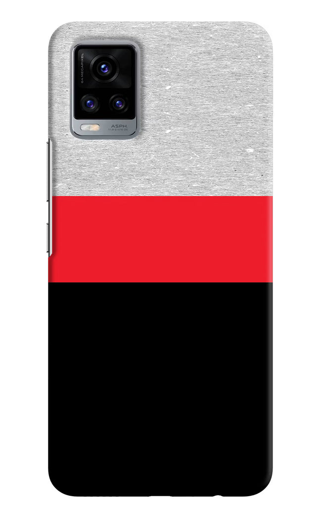 Tri Color Pattern Vivo V20 Hard Case Back Cover by Casekaro