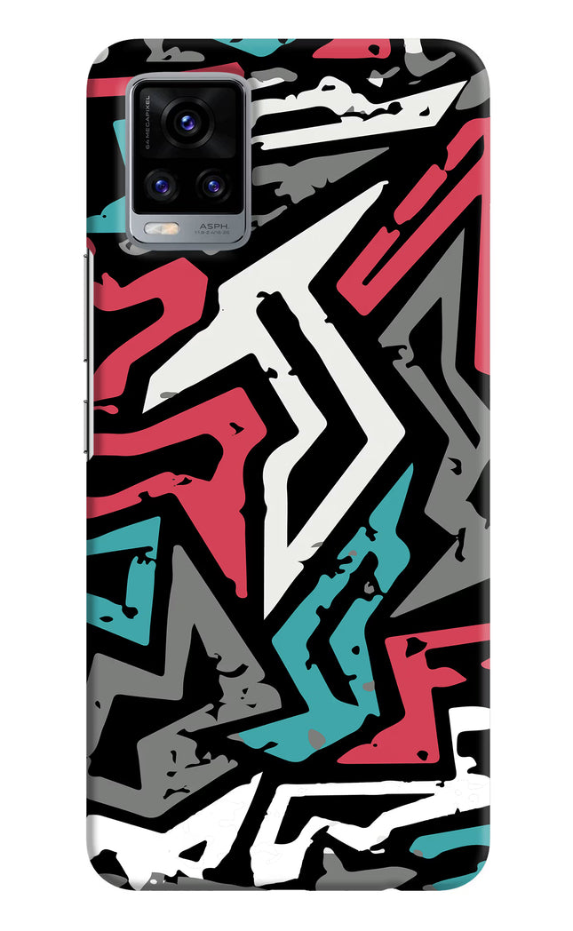 Geometric Graffiti Vivo V20 Hard Case Back Cover by Casekaro
