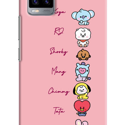 BTS names Vivo V20 Hard Case Back Cover by Casekaro