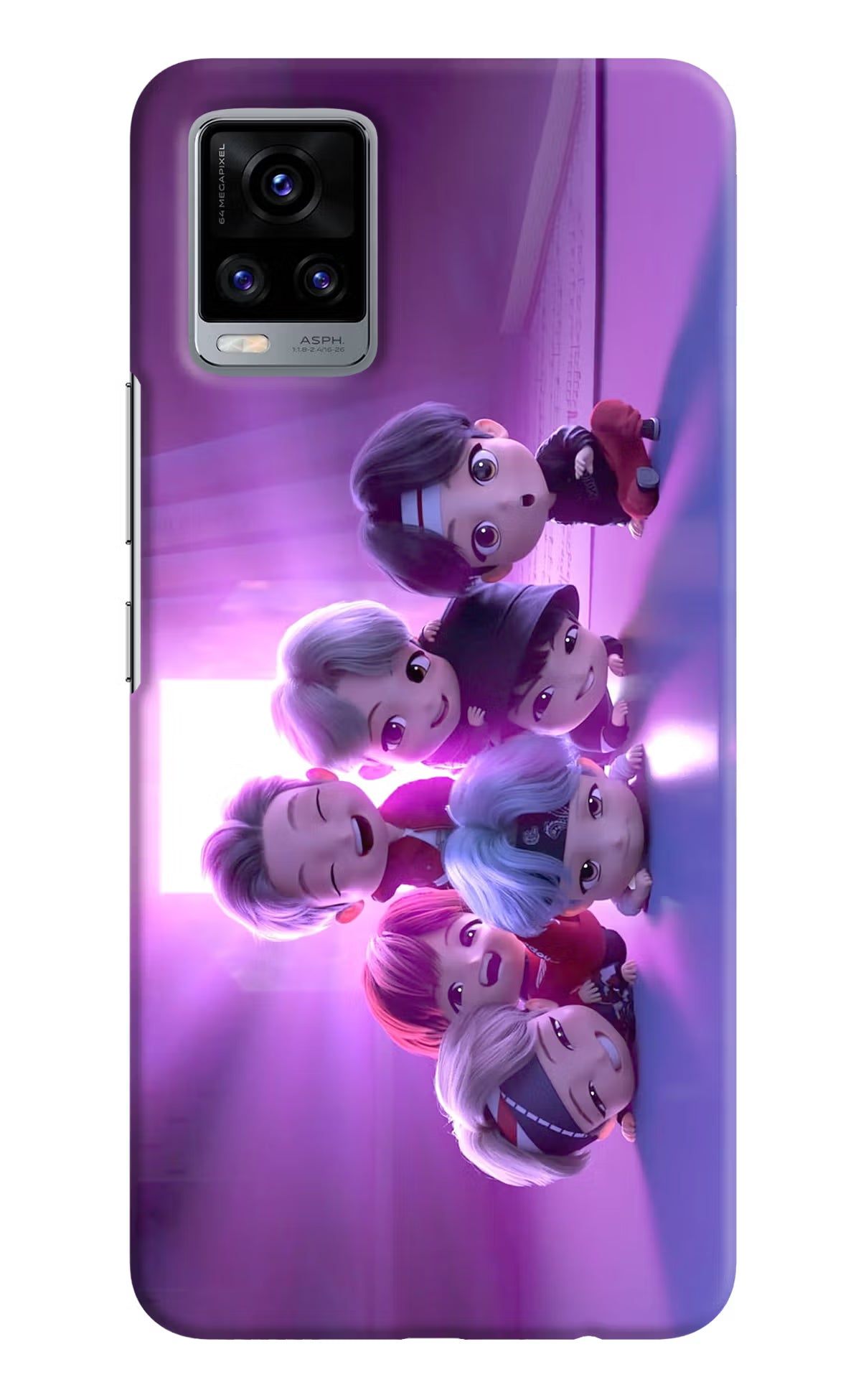 BTS Chibi Vivo V20 Hard Case Back Cover by Casekaro