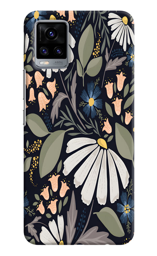 Flowers Art Vivo V20 Hard Case Back Cover by Casekaro