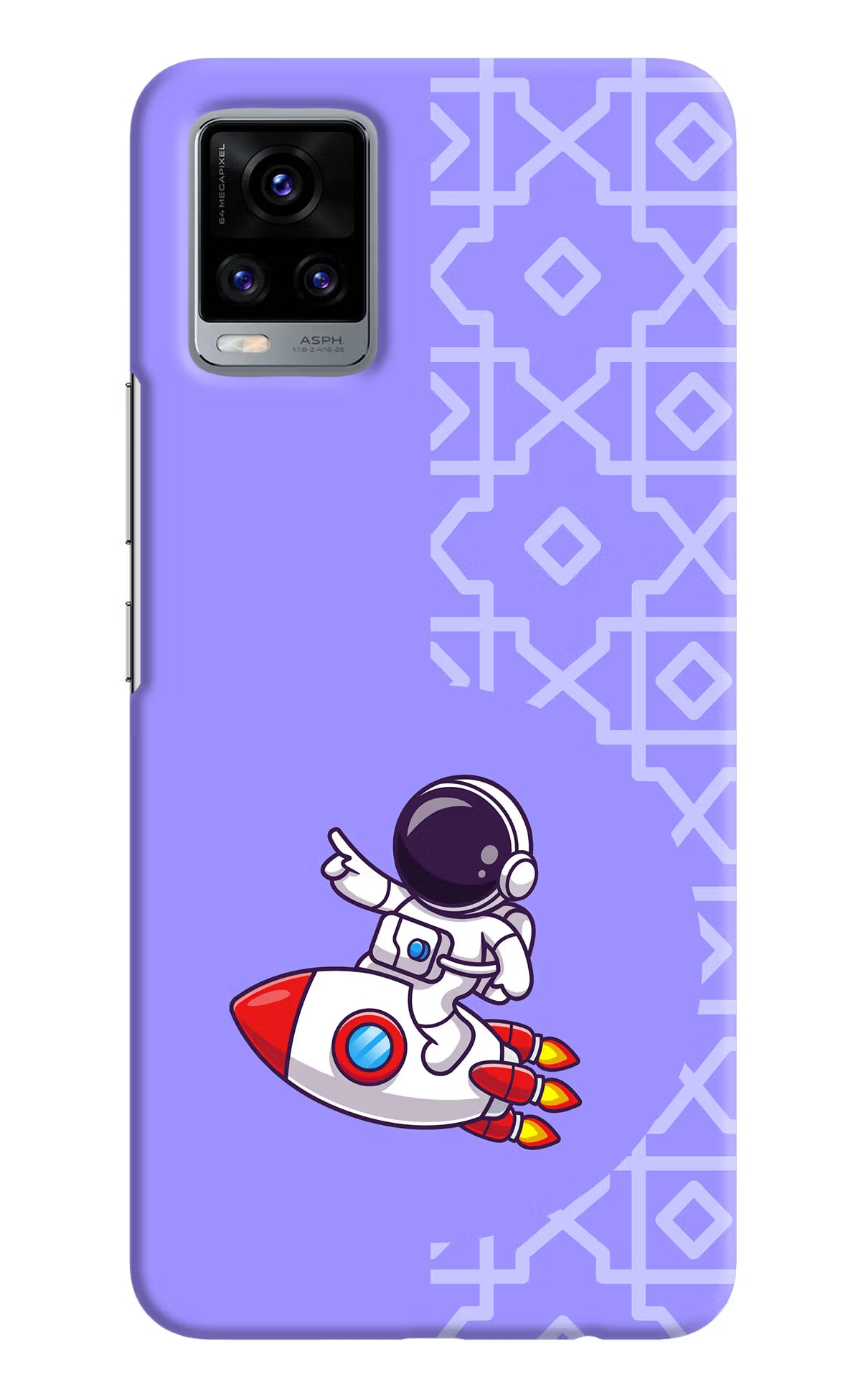 Cute Astronaut Vivo V20 Hard Case Back Cover by Casekaro