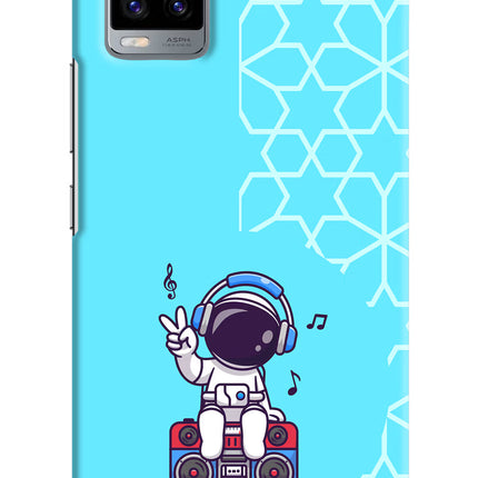 Cute Astronaut Chilling Vivo V20 Hard Case Back Cover by Casekaro