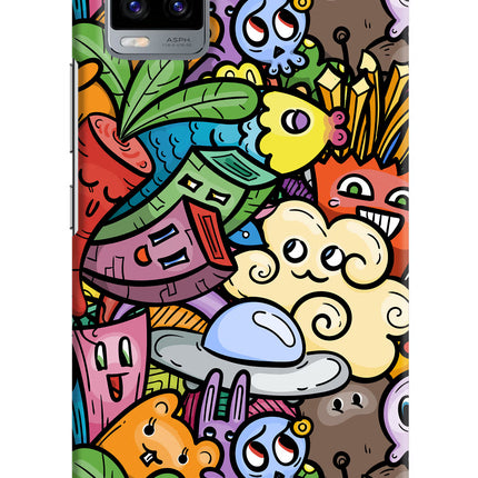 Veggie Doodle Vivo V20 Hard Case Back Cover by Casekaro
