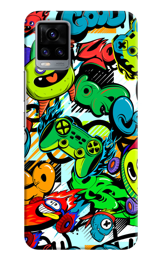 Game Doodle Vivo V20 Hard Case Back Cover by Casekaro